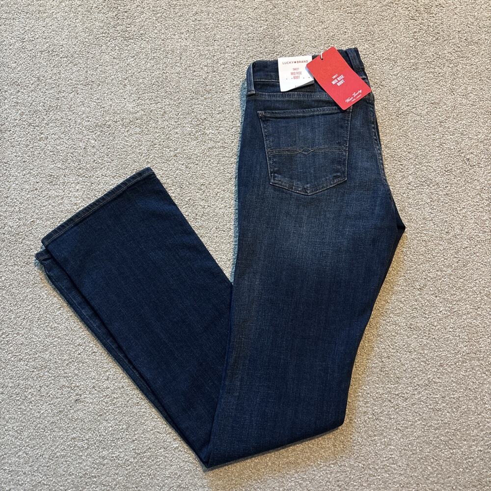 Lucky Brand Sweet Mid Rise Boot Bootcut Stretch Jeans Women's 4/27L Blue Dark